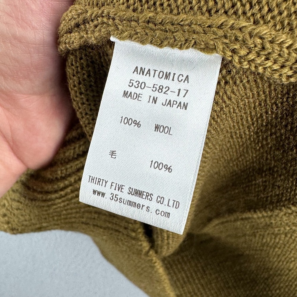 Anatomica Sweater Mens Medium Olive Military Wool Mock Neck Made in Japan - Picture 4 of 11